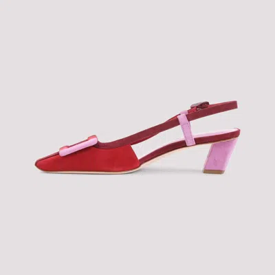 Roger Vivier Belle Vivier 45 Color-block Patent-leather Slingback Pumps In Red