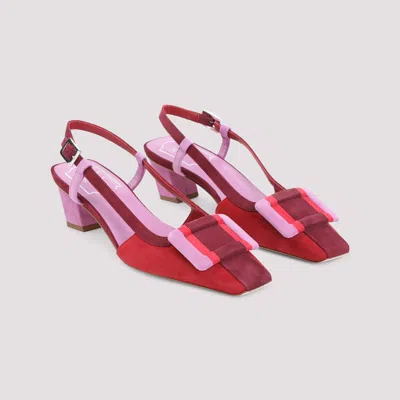Roger Vivier Belle Vivier 45 Color-block Patent-leather Slingback Pumps In Red