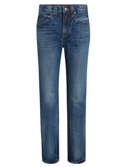 Khaite Farley Straight-leg Acid-washed Jeans In Blue