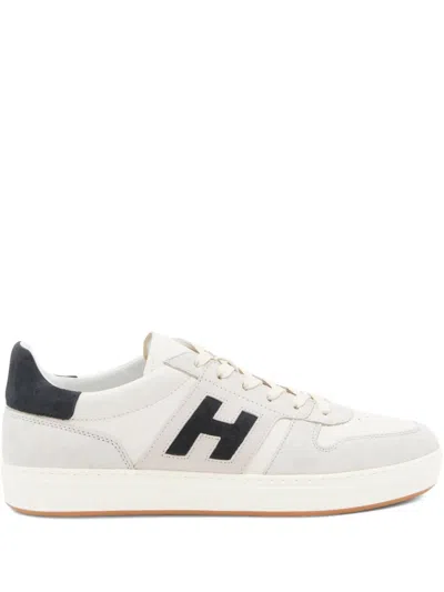 Hogan Lightweight Leather And Mesh Athletic Sneakers In White