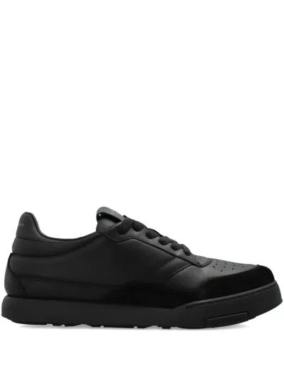Givenchy Black Calf Leather Bos Taurus Low Top Sneakers In Multi