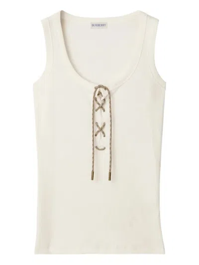 Burberry Adjustable-drawcord Tank Top In Neutral