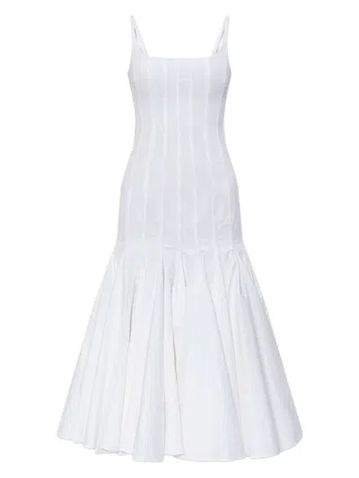 Jacquemus Agave Flared Midi Dress With Square Neckline In White