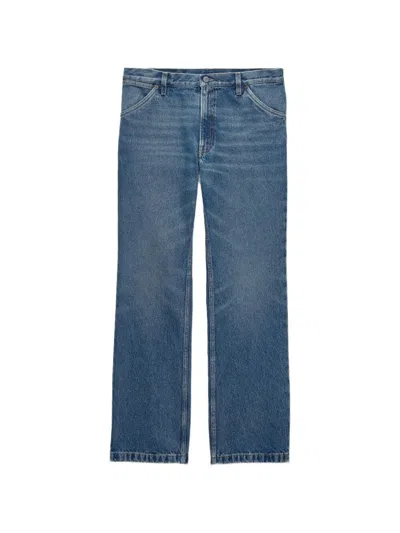 Prada Washed Denim Jeans With Regular Waist And Tight Fit In Blue