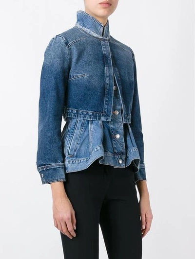 Shop Alexander Mcqueen Jeansjacke Im Lagen-look In Blue