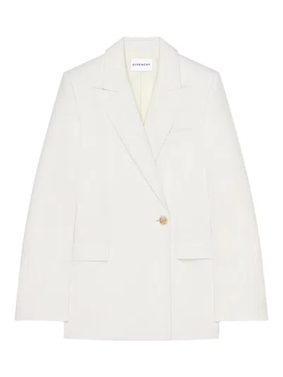 Givenchy Double-breasted Cocoon Jacket In Wool And Mohair In White