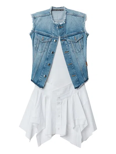 Alexander Wang Alexanderwang Prestyle Mixed Media Dress In White