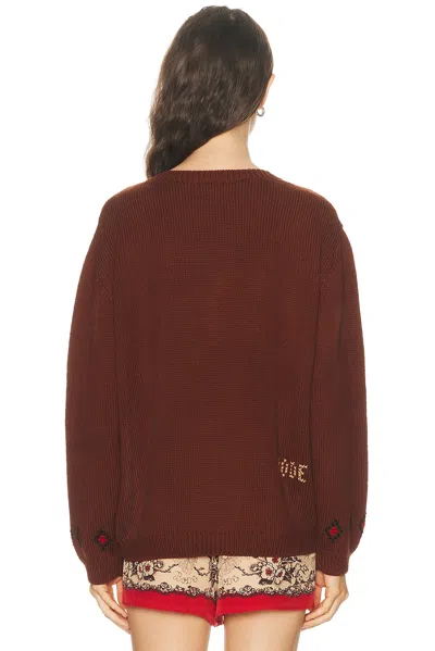 Bode Scottie Sweater In Brown