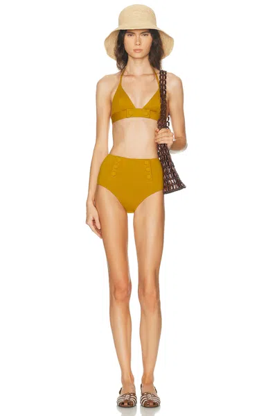 Eres Triangle-cup Bikini Top In Brown