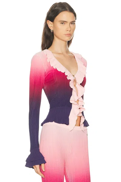 Casablanca Ruffle Top In Multi