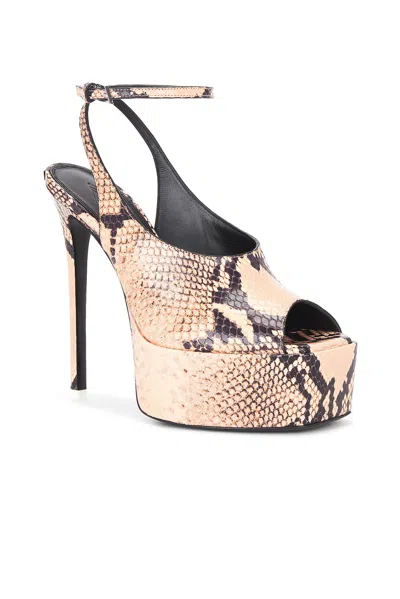Attico Ornella 140 Snake-effect Leather Platform Pumps In Multi