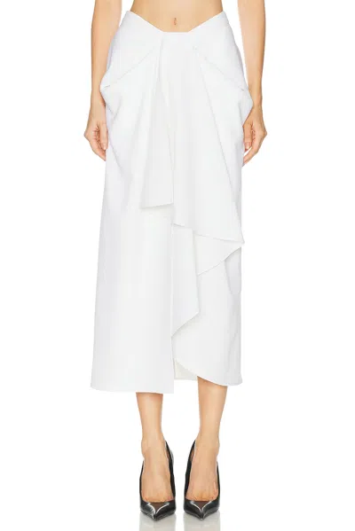 Givenchy Draped Merino Wool And Mohair Skirt In White