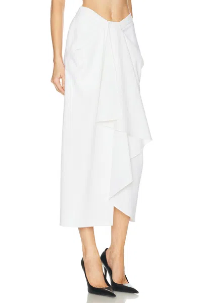 Givenchy Draped Merino Wool And Mohair Skirt In White