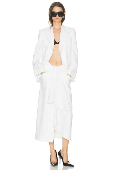Givenchy Draped Merino Wool And Mohair Skirt In White