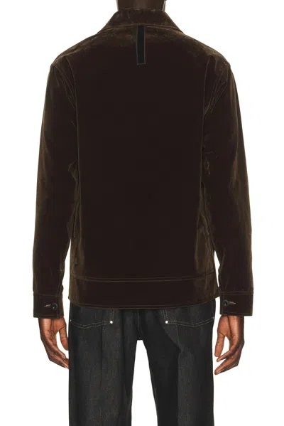 Junya Watanabe Cotton Urethane Flocky Denim Filson Jacket In Brown