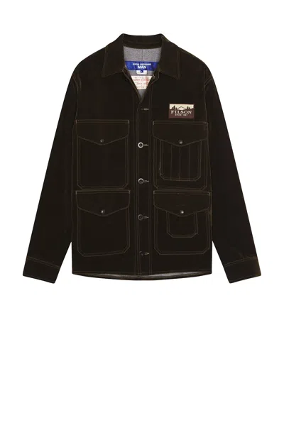Junya Watanabe Cotton Urethane Flocky Denim Filson Jacket In Brown