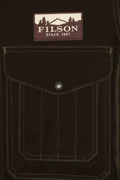 Junya Watanabe Cotton Urethane Flocky Denim Filson Jacket In Brown