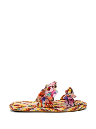 Zimmermann Carousel Printed Raffia Sliders In Multi