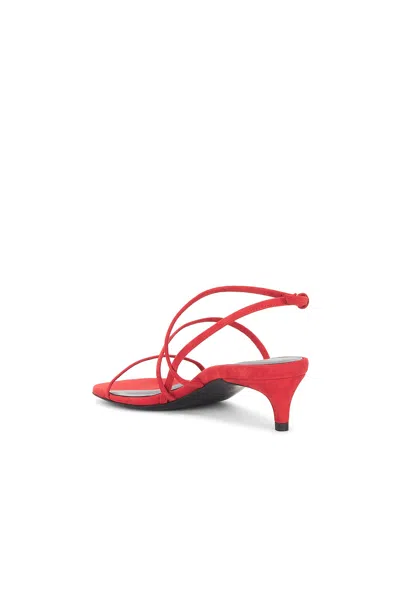 Khaite Loop Suede Kitten-heel Sandals In Red