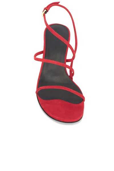Khaite Loop Suede Kitten-heel Sandals In Red