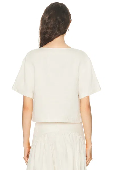 Staud Ava Linen Top In Natural In White
