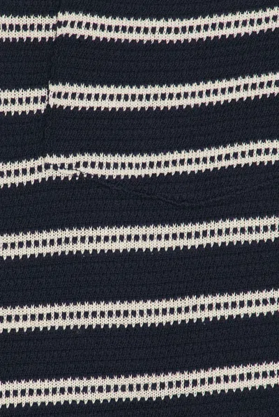 Polo Ralph Lauren Cotton Club Bar Stripe Textured Pull On Short In Blue