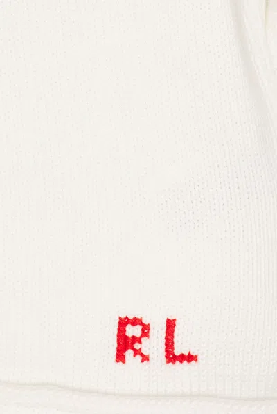 Polo Ralph Lauren Long Sleeve Cotton Novelty Harbor Island Bear Rollneck Sweater In White