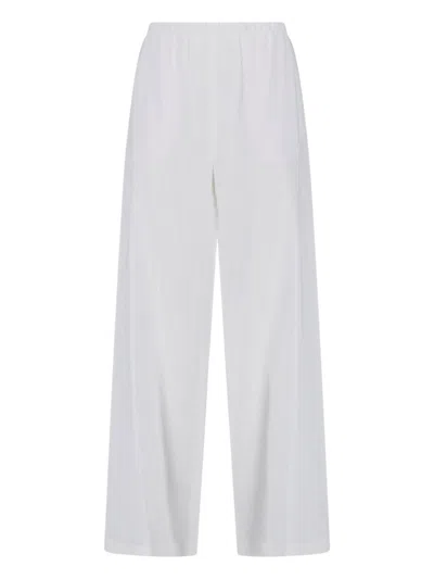 Max Mara Rio High-rise Cotton-blend Wide-leg Pants In White