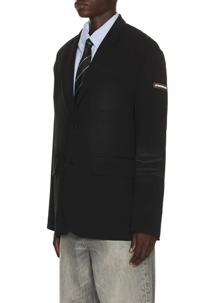 We11 Done Washed Jersey Blazer In Black