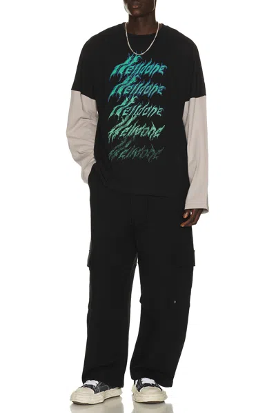 We11 Done Crayon Multi Logo Long-sleeved T-shirt In Black