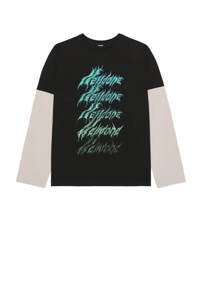We11 Done Crayon Multi Logo Long-sleeved T-shirt In Black