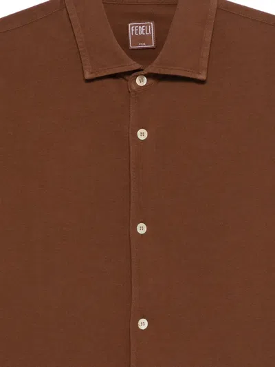 Fedeli Buttoned Shirt In Brown