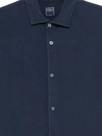 Fedeli Buttoned Shirt In Blue