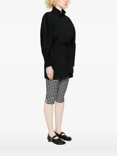 Issey Miyake Buttoned Coat In Black