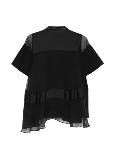 Sacai Layered-design Blouse In Black
