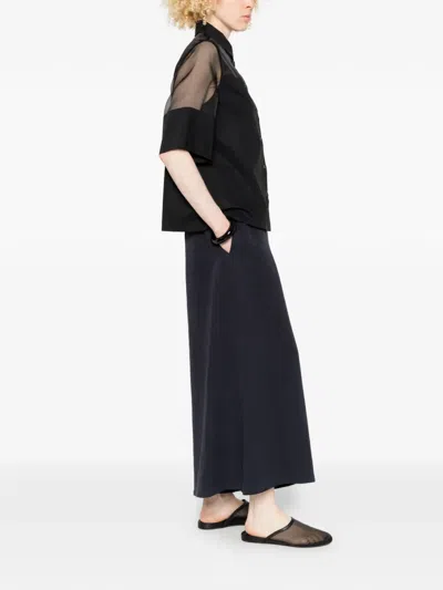 Why Ci Sheer-panel Shirt In Black