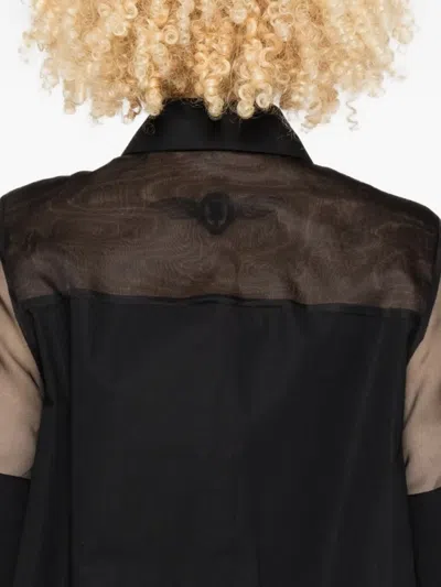 Why Ci Sheer-panel Shirt In Black