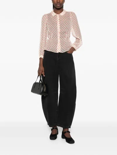 N°21 Polka-dot Sheer Top In Pink