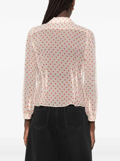 N°21 Polka-dot Sheer Top In Pink