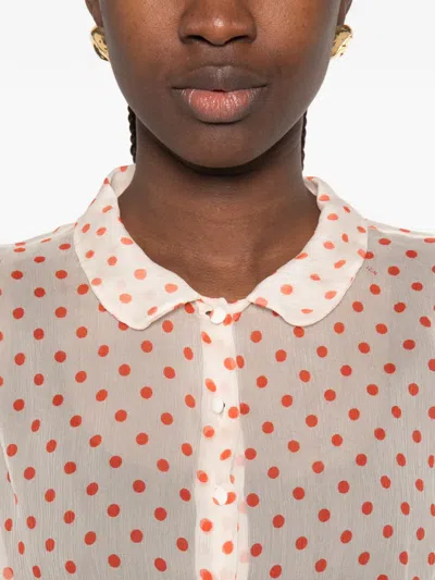 N°21 Polka-dot Sheer Top In Pink