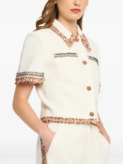 Cinq À Sept Fringed Collared Jacket In Multi