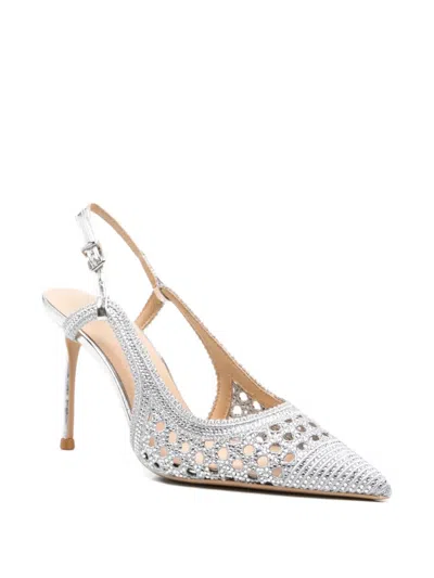 Chiconic Crystal-embellishment Mules In Silver