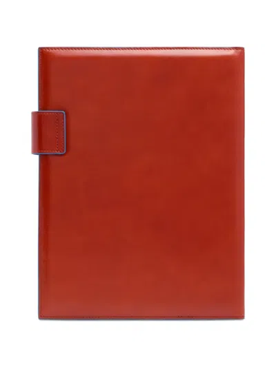 Piquadro Leather Planner In Red