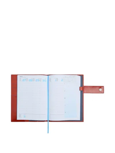 Piquadro Leather Planner In Red