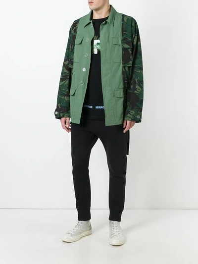 Off-white Panelled Cotton-canvas Field Jacket In Green Multi ModeSens