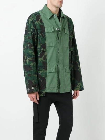 Off-white Panelled Cotton-canvas Field Jacket In Green Multi ModeSens