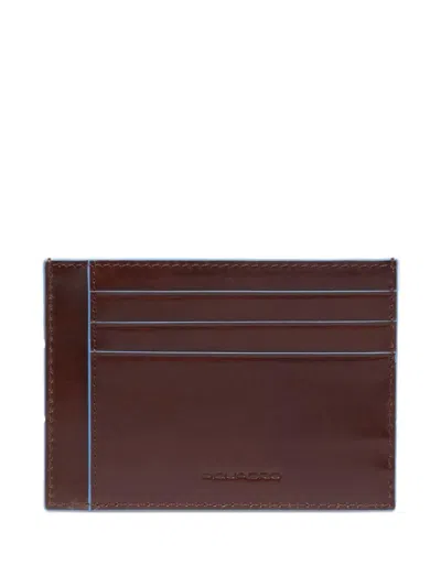 Piquadro Slim Leather Cardholder In Pattern