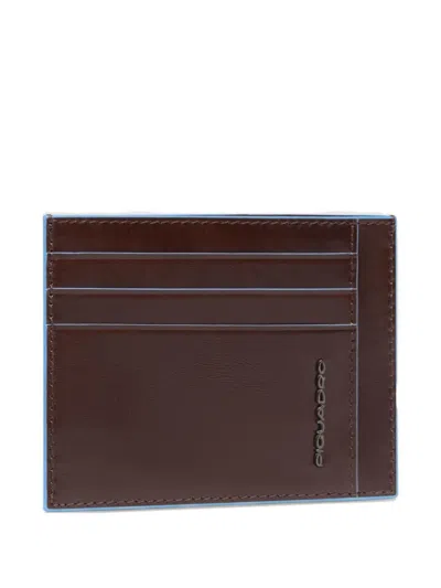 Piquadro Slim Leather Cardholder In Pattern