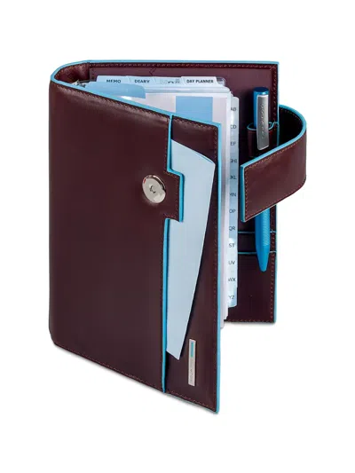 Piquadro Leather Organizer In Burgundy