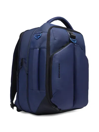 Piquadro Panelled Ripstop Backpack In Blue